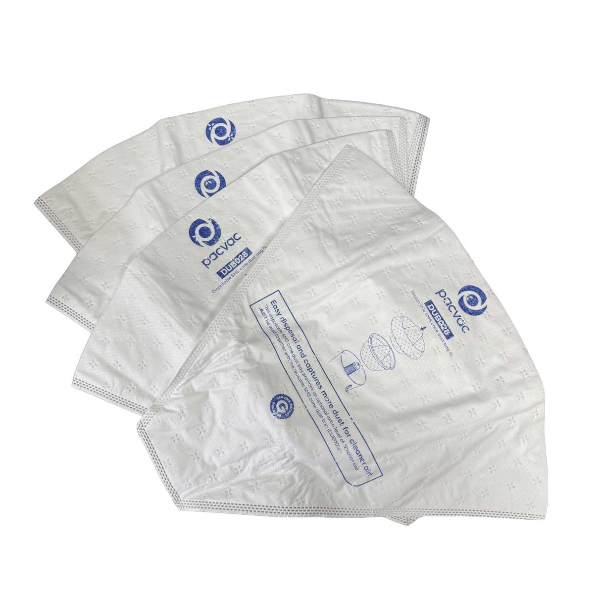 10 x Genuine DUB028 SMS Cloth Dust Bags for Pacvac Superpro
