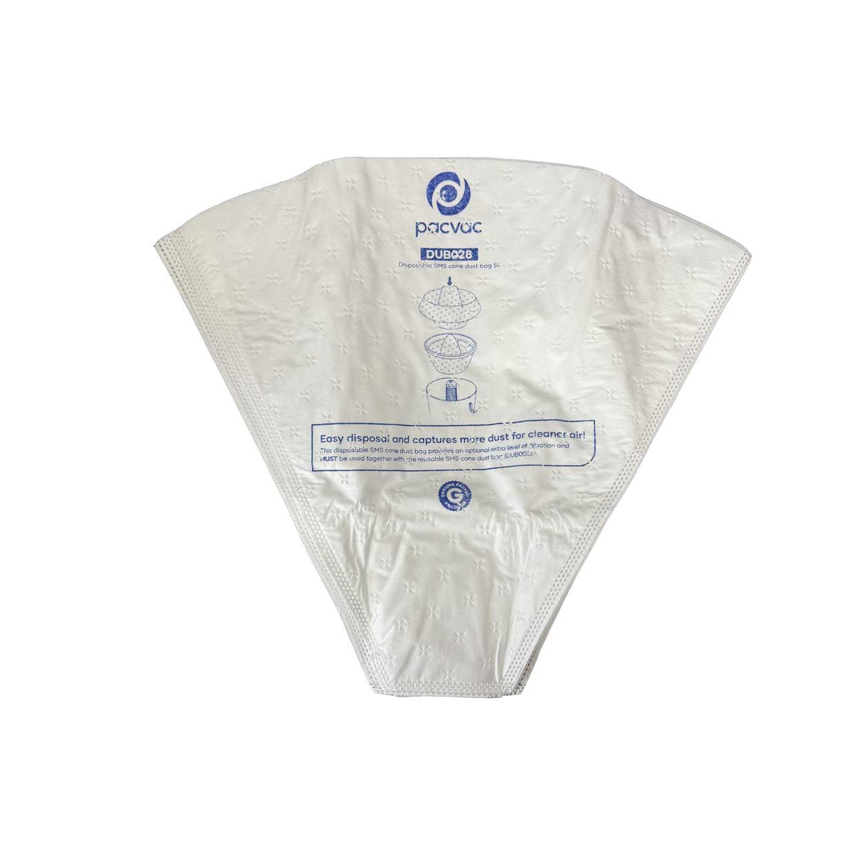 10 x Genuine DUB028 SMS Cloth Dust Bags for Pacvac Superpro