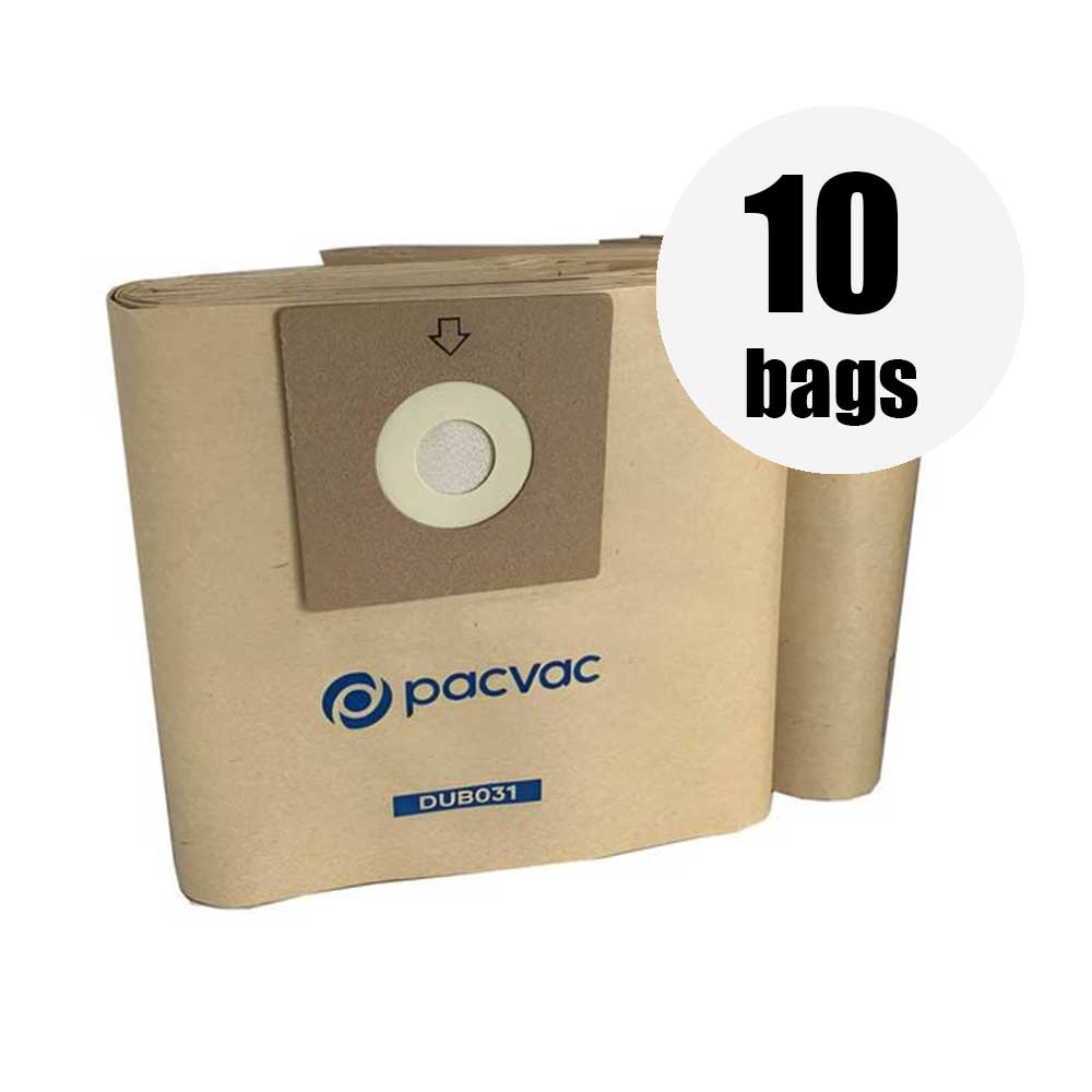 10 x Genuine Pacvac Glide Paper Sealed Vacuum Cleaner Bags