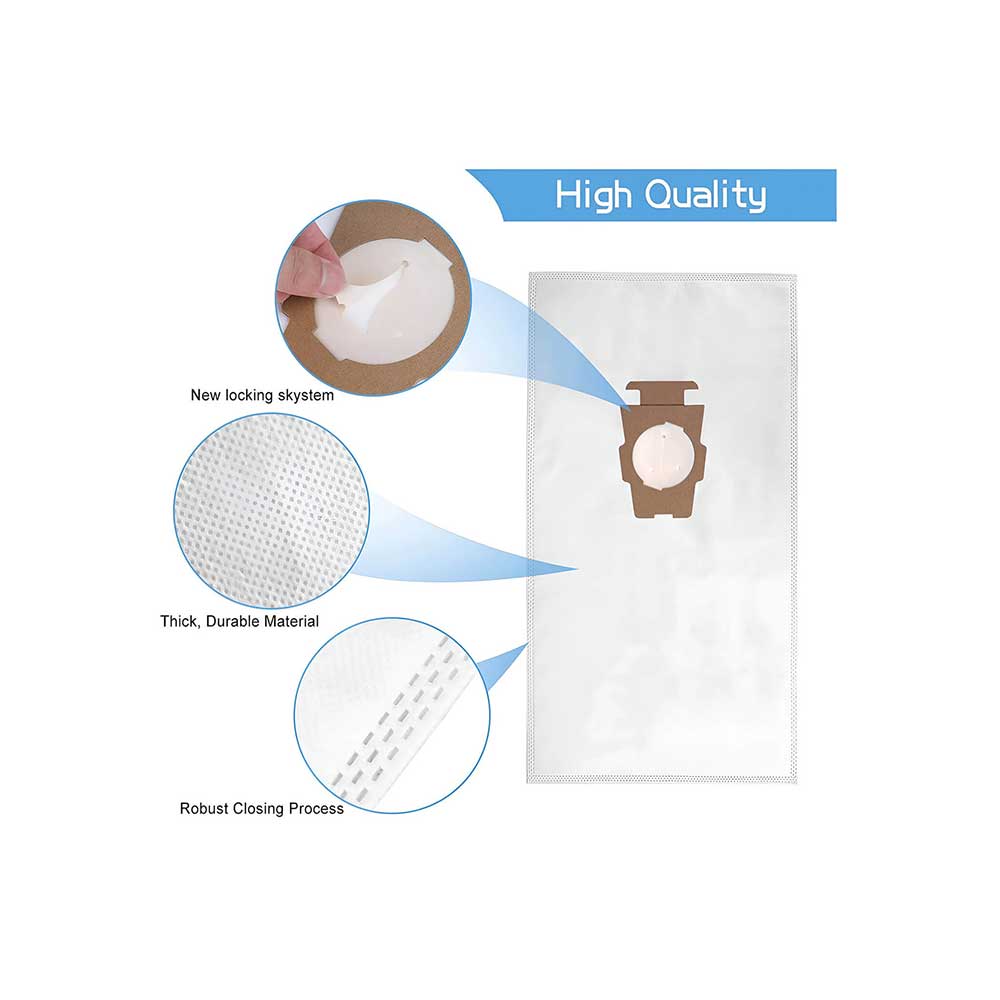 10 Pack F Style Vacuum Bags for Kirby Avalir, Sentria and G Series High Filtration Synthetic Bags