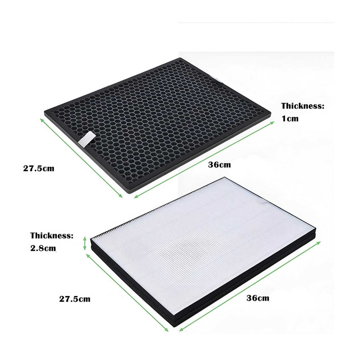 2 piece HEPA and carbon filter kit replacement for Philips 1000 and 1000i series air purifiers