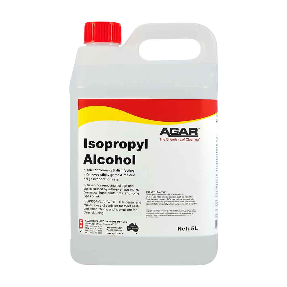 Agar Isopropyl Alcohol 5L Surface Sanitiser and Solvent Cleaner 5Lt
