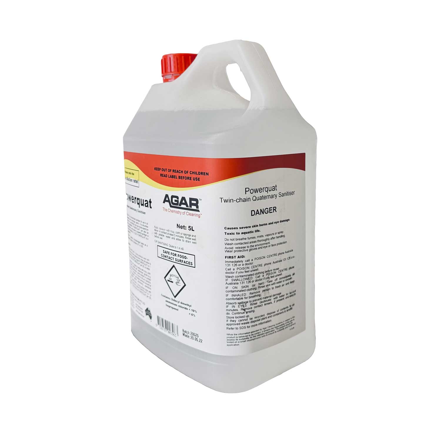 Agar Powerquat Twin-Chain Quaternary Sanitiser – Concentrated Sanitiser 5L
