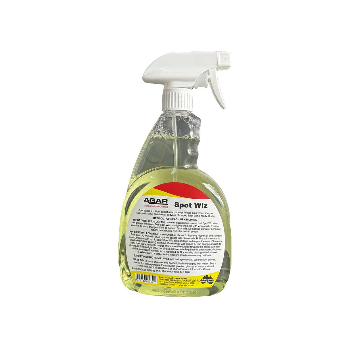 Agar Spot Wiz Carpet and Upholstery Stain Spot Cleaner 750ml
