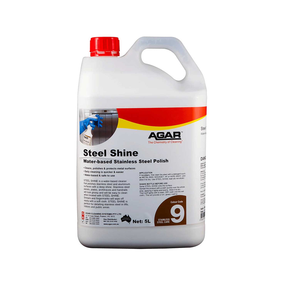 Agar Steel Shine 5L stainless steel and aluminium cleaner and polish