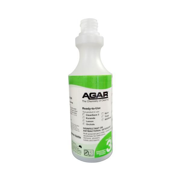 Commercial spray bottle for sanitising surfaces