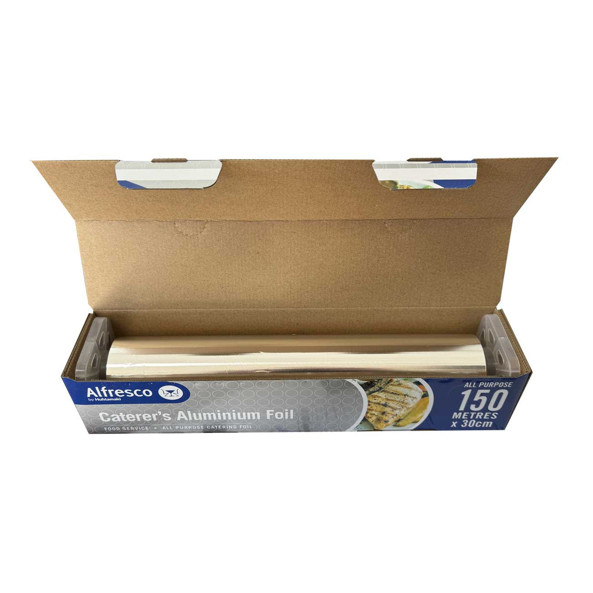 Long lasting 150 metre catering foil roll for professional chefs