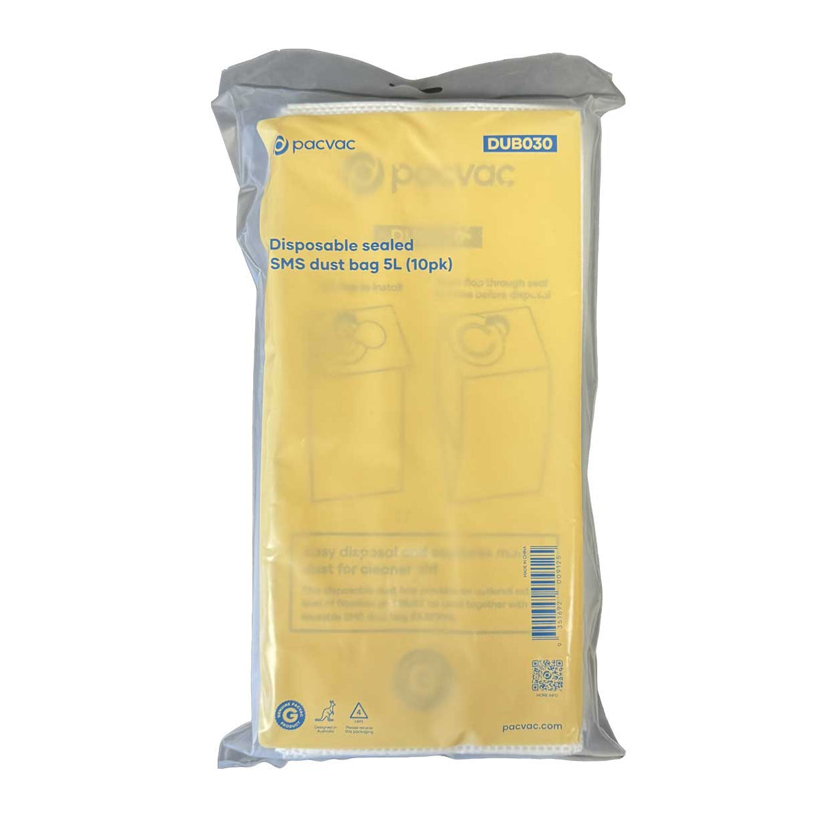 Bags for Pacvac Micron and Thrift, Vax VXCB-01, Synthetic Genuine Pack of 10