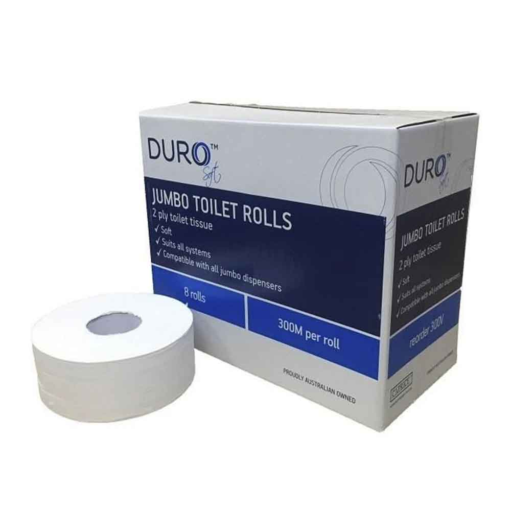 Caprice Duro Jumbo Toilet Paper Roll 300mt  2ply - 8 pk