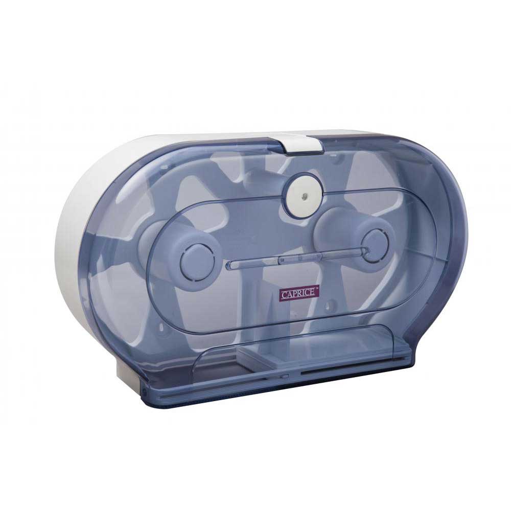 Caprice double jumbo toilet roll dispenser front view