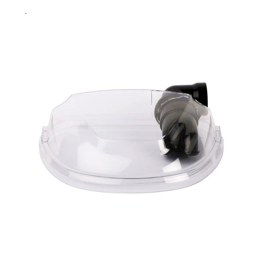Clear offset lid LID005 for Pacvac Velo Go backpack vacuum, transparent design with offset inlet