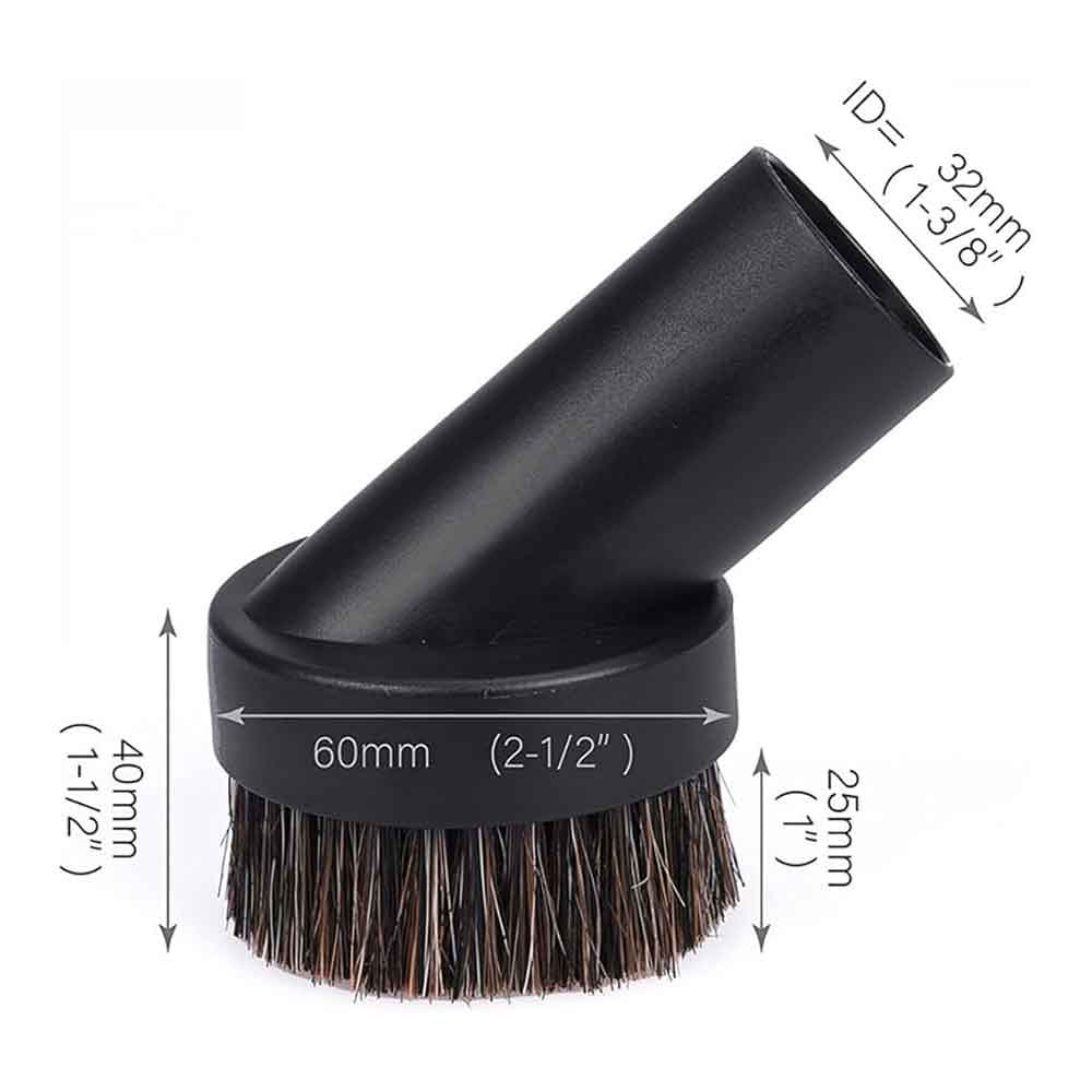 Small Round Vacuum Cleaner Dusting Brush Tool 32mm With Horse Hair Bristles