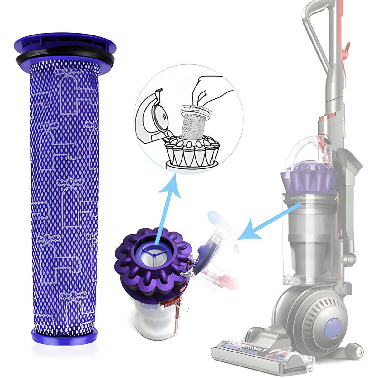 Filter kit for Dyson DC41 and DC65