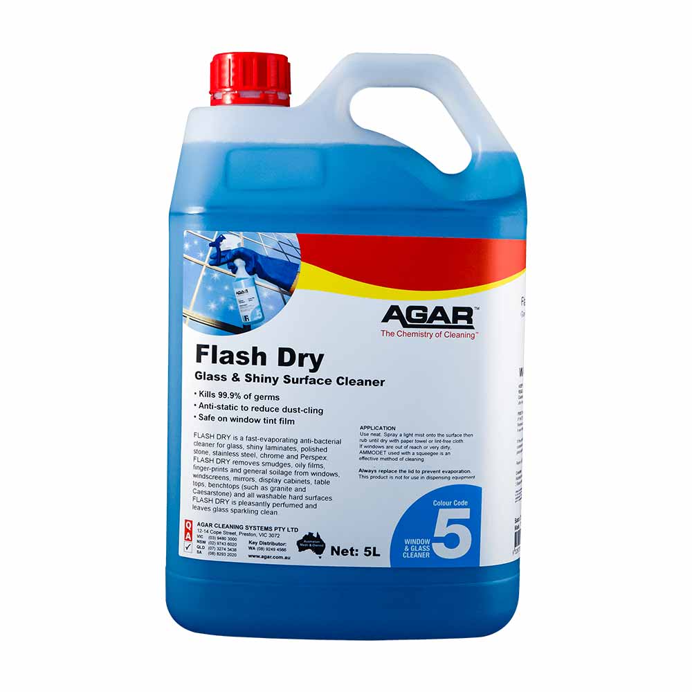 Agar Flash Dry Fast Drying Glass & Window Cleaner 5Lt
