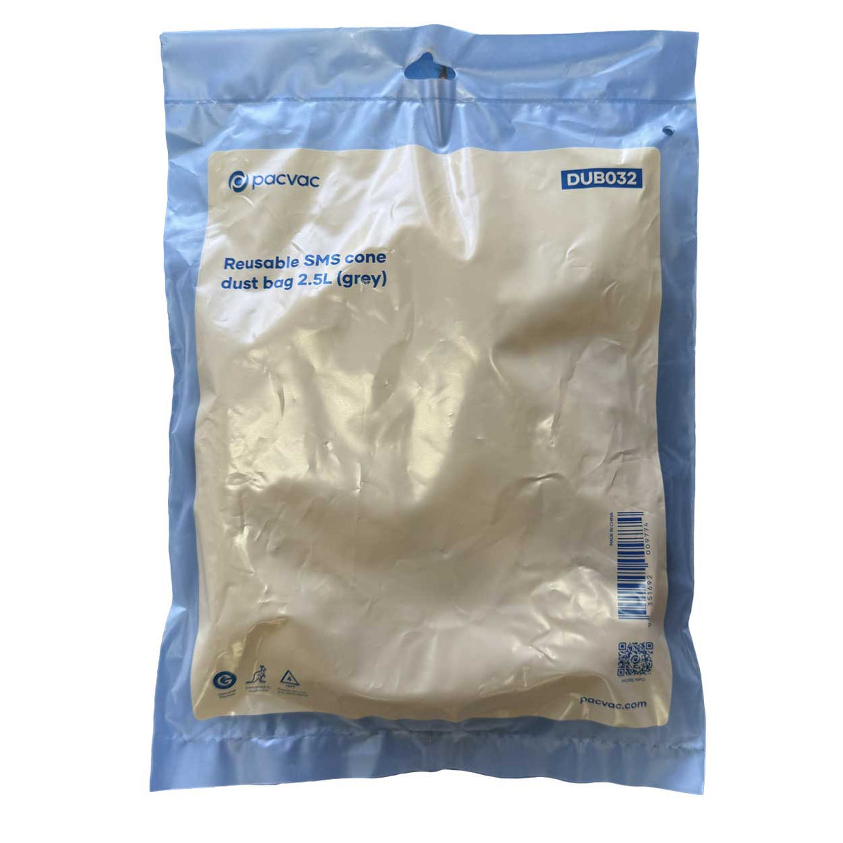 Genuine DUB032 SMS Reusable Cloth Dust Bag for Pacvac Velo