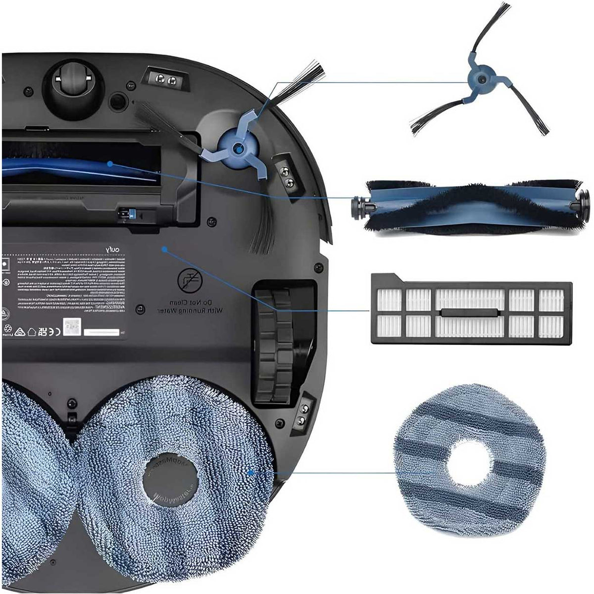 Replacement roller and side brushes for eufy RoboVac X10 Pro Omni