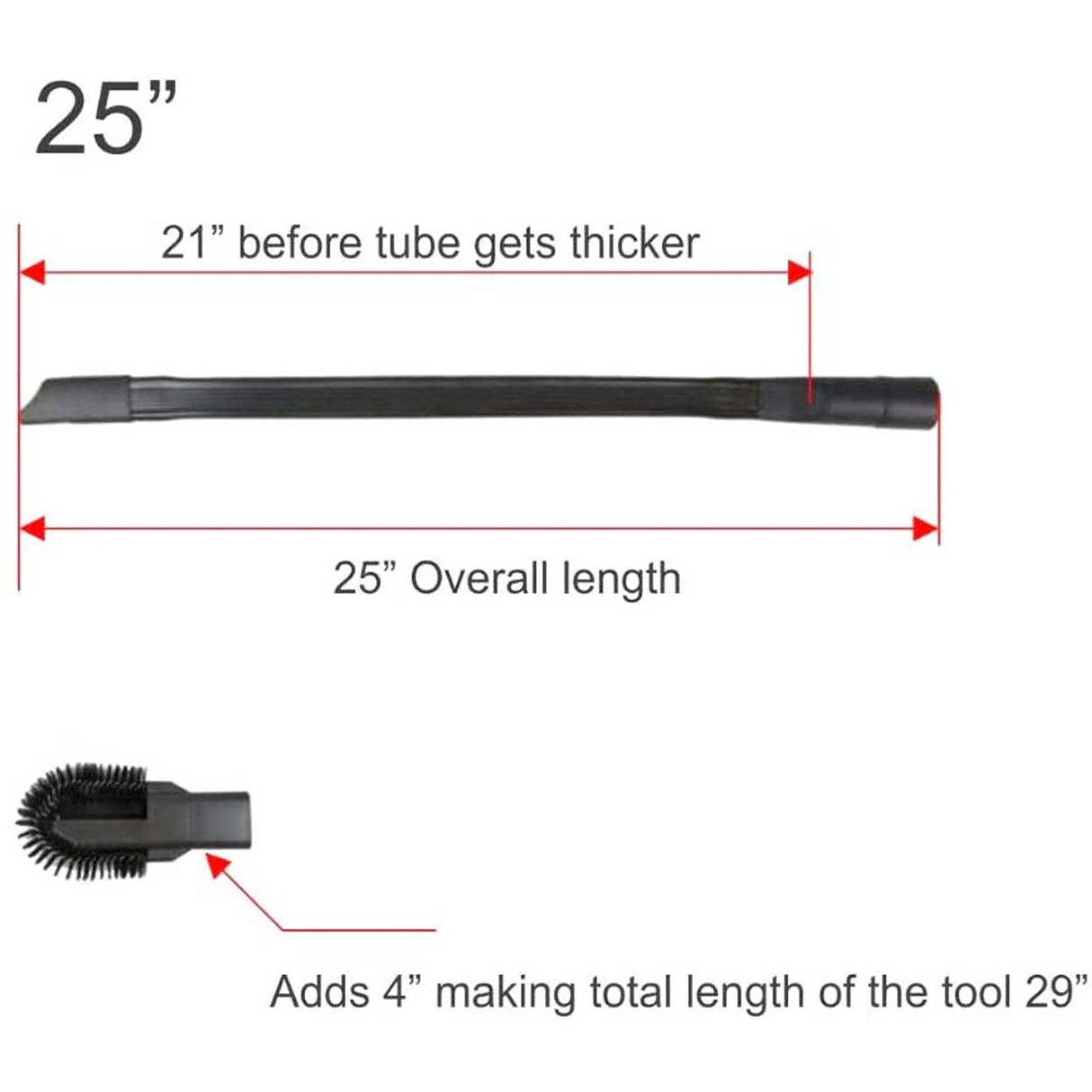 Long Flexible Crevice Tool With Radiator Brush 32 & 35 mm
