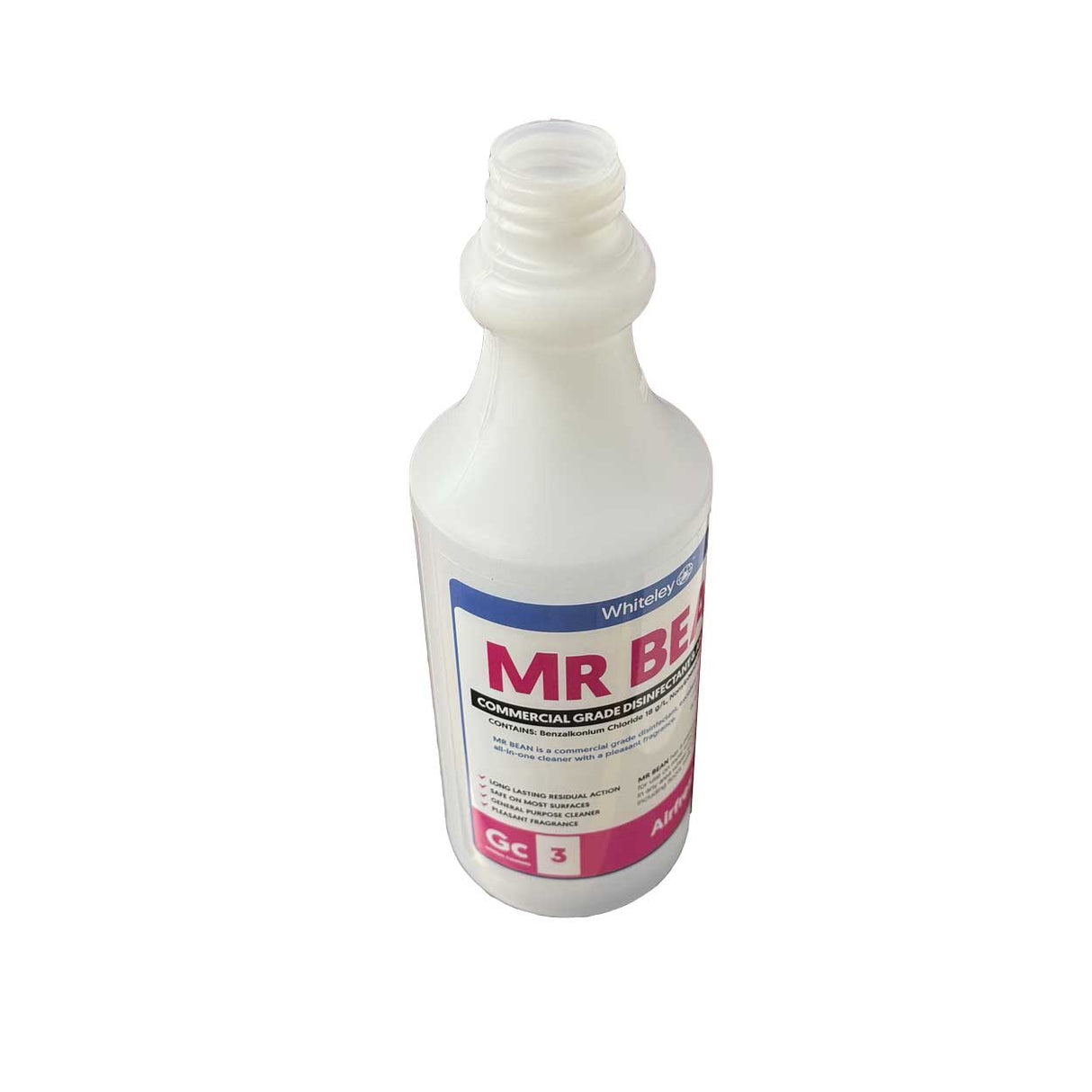 White bottle labeled 'MR BEan' on a white background