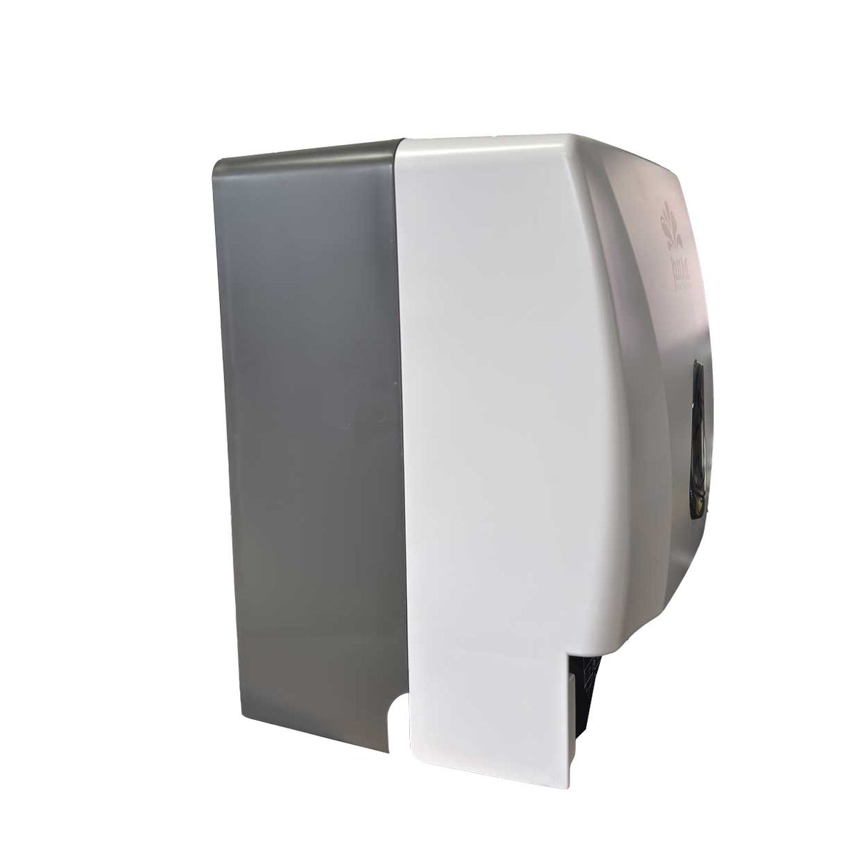 ABS roll towel dispenser showing tear bar and rounded edges