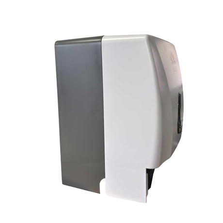 ABS roll towel dispenser showing tear bar and rounded edges
