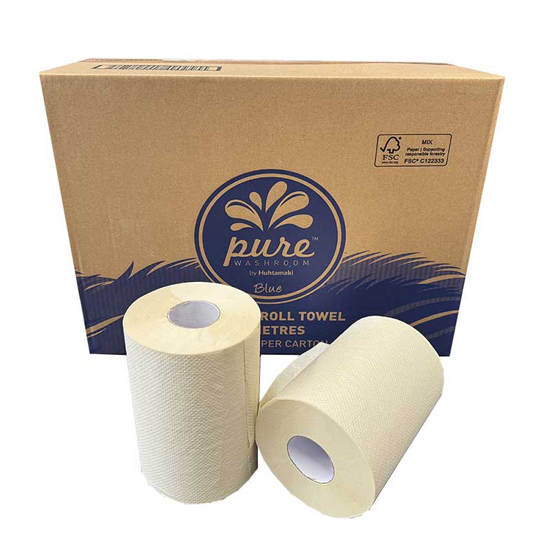 Pure Washroom Hand Roll Towel 80mt – Strong, Soft and Sustainable Rolls