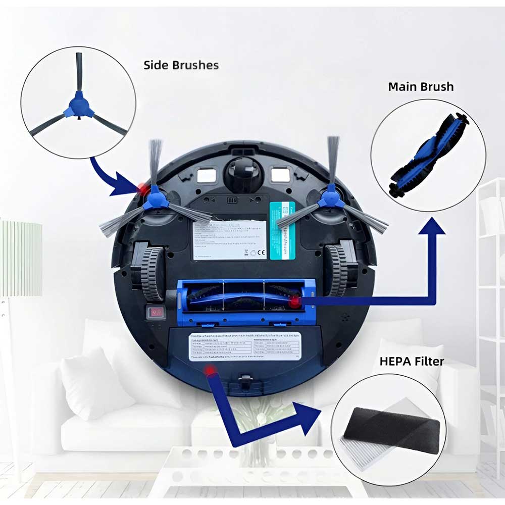 Eufy RoboVac using replacement brushes and filters from service kit