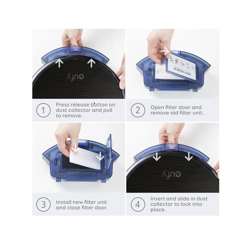 Eufy RoboVac using replacement brushes and filters from service kit