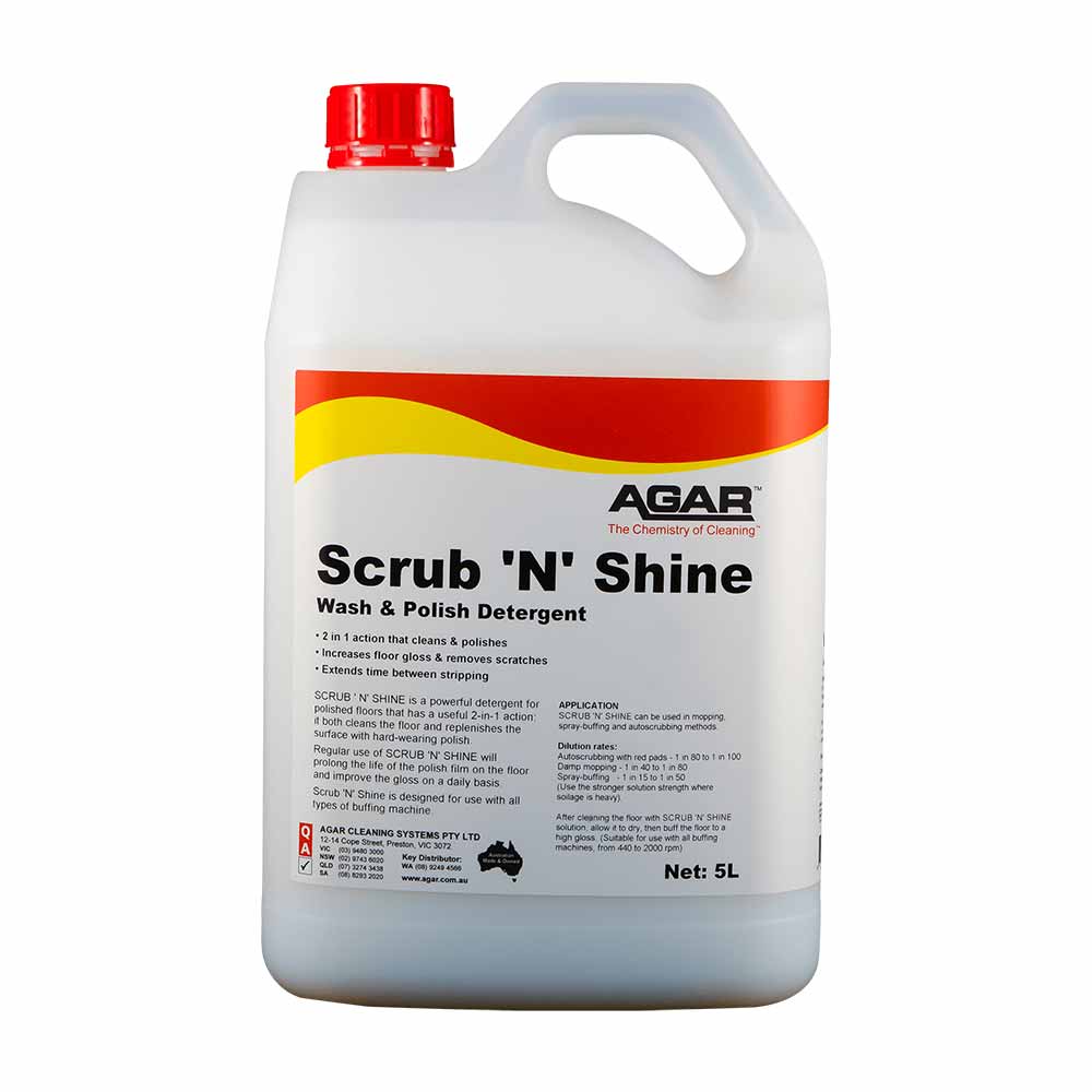 Agar Scrub and Shine 2in1 Detergent for Polished Floors 5L