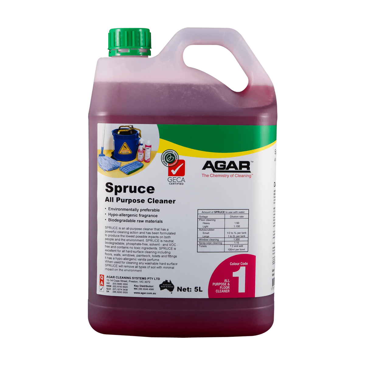 Agar Spruce all purpose cleaner eco friendly concentrate 5Lt bottle