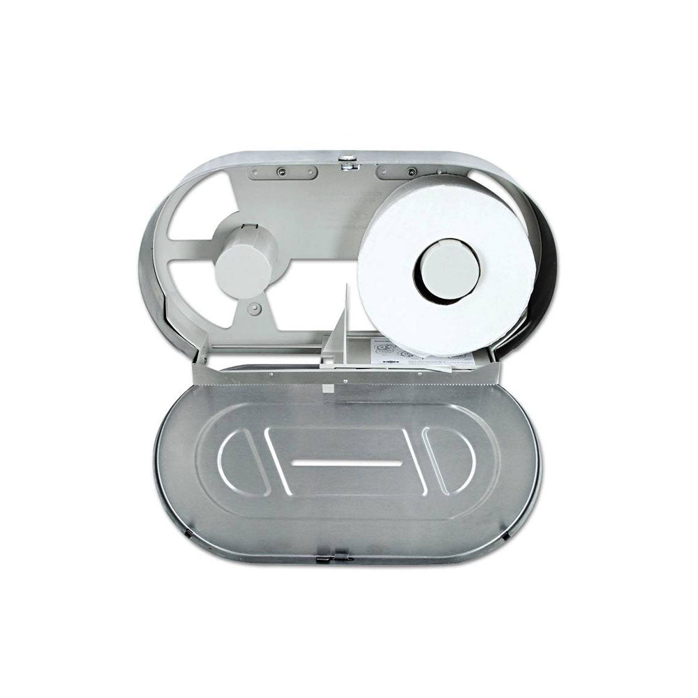 Stainless Steel Twin Jumbo Toilet Roll Dispenser – Durable Design