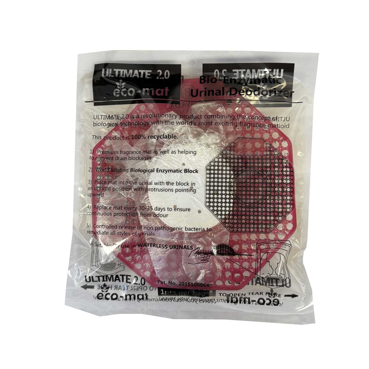 Ultimate 2.0 Eco Mat Berry Fruit Urinal Deodoriser Pads for Urinals