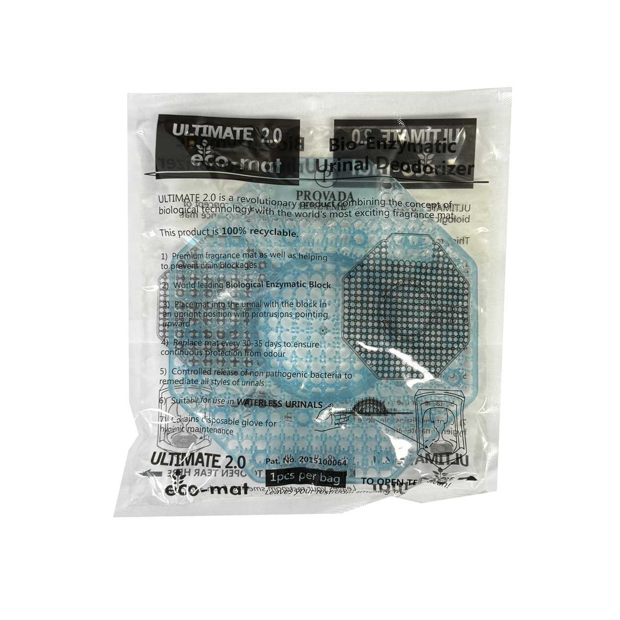 Green kiwi grapefruit Eco Mat urinal deodoriser for office male toilets