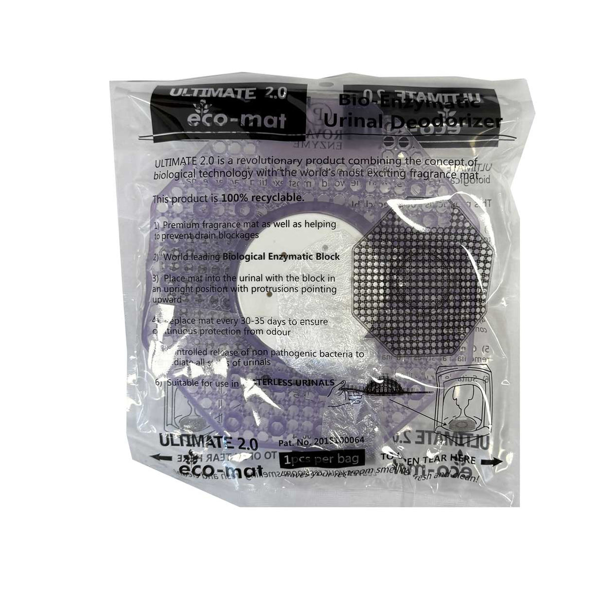 Ultimate 2.0 Eco Mat Ocean Mist Urinal Deodoriser Pads for Urinals