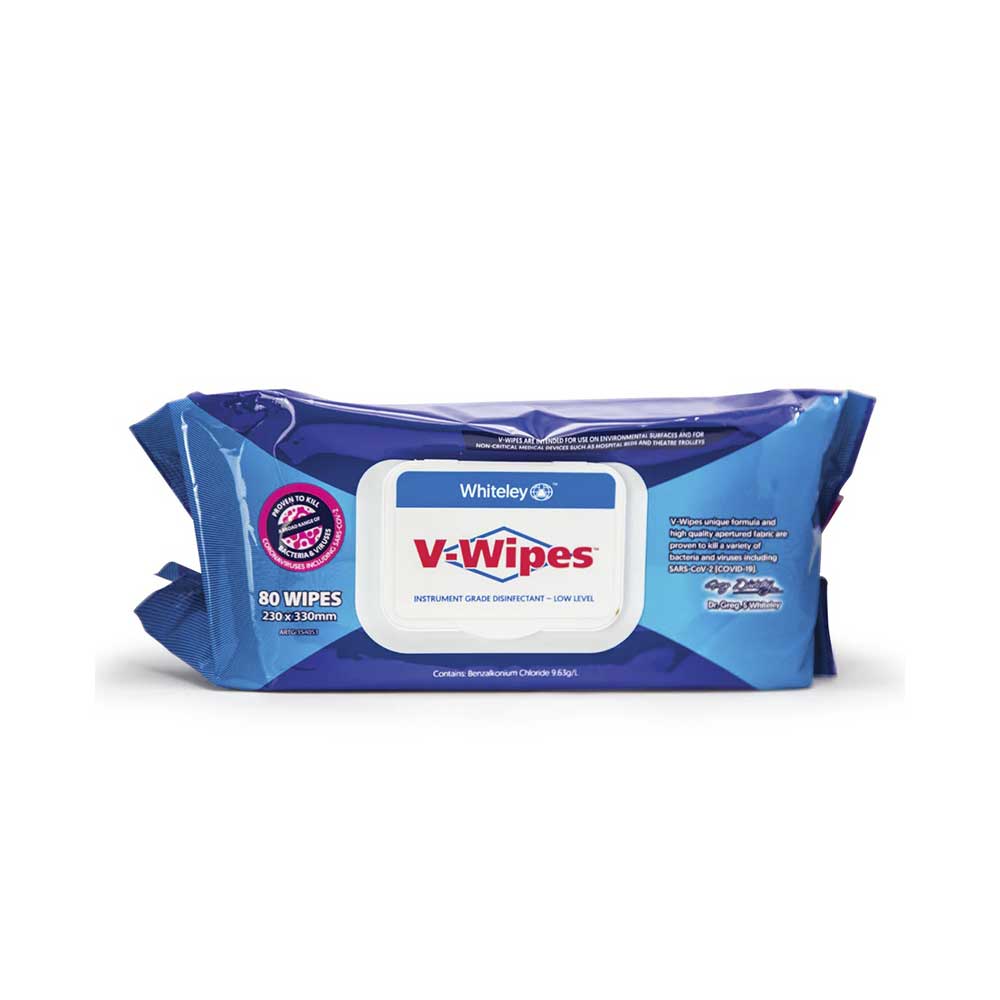V-Wipes Viraclean Medical Grade Disinfectant Wipes soft pack 80pk