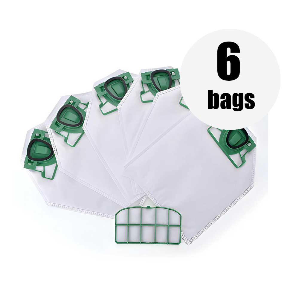 Vacuum Bags and Filter For Vorwerk Kobold VK200 (6 pack)