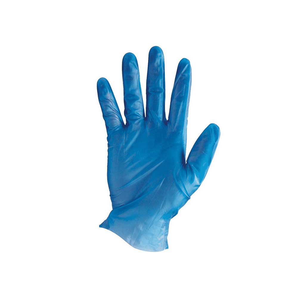 Vinyl Blue Gloves Powder Free pack of 100 gloves