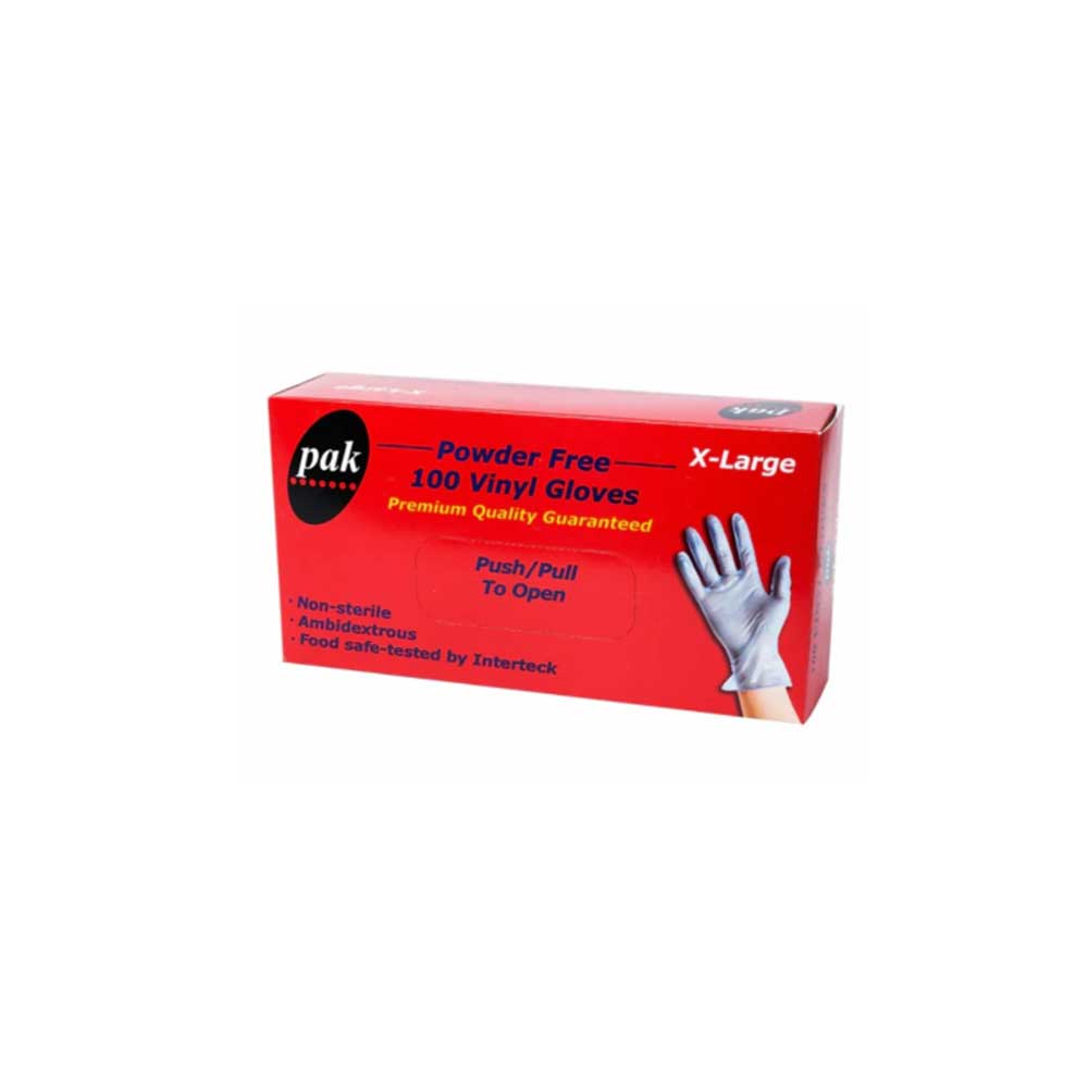 Vinyl Gloves Clear Powder Free Carton of 10 x 100 gloves