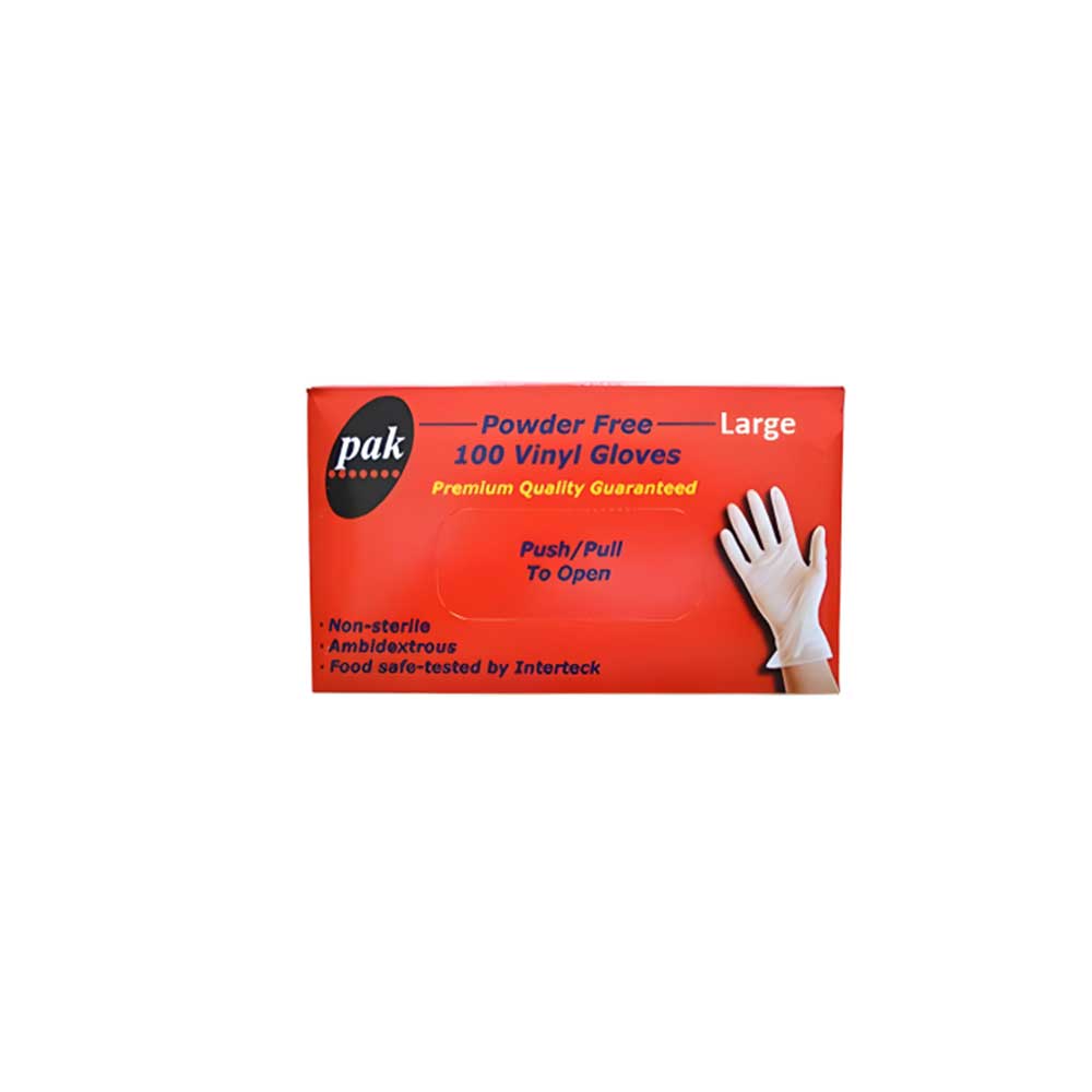 Vinyl Gloves Clear Powder Free Carton of 10 x 100 gloves
