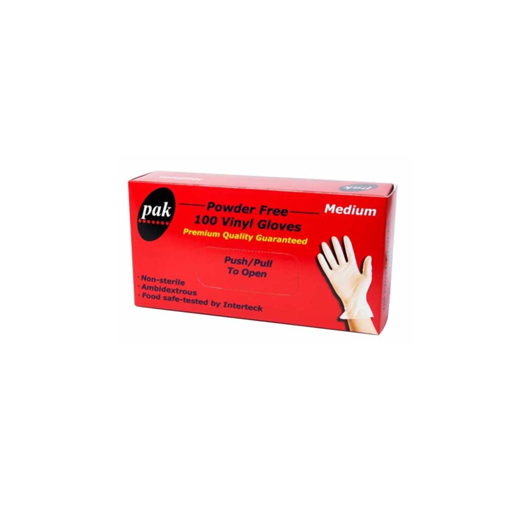 Vinyl Gloves Clear Powder Free Carton of 10 x 100 gloves
