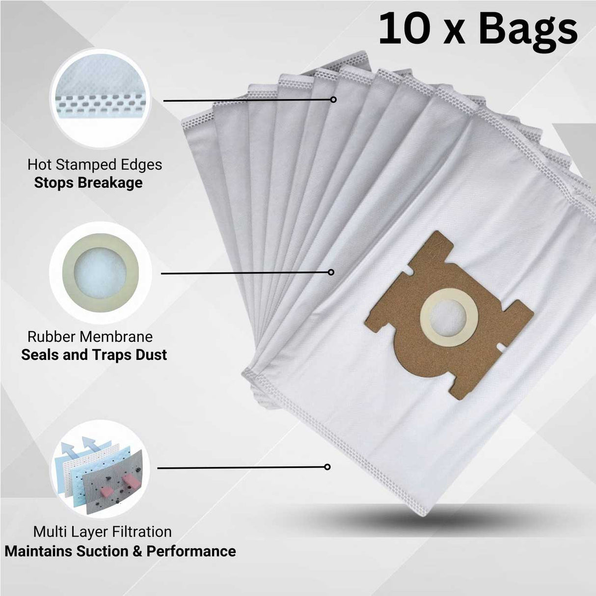 Wertheim W9000 7 Series Vacuum Cleaner Bags (10 PACK)