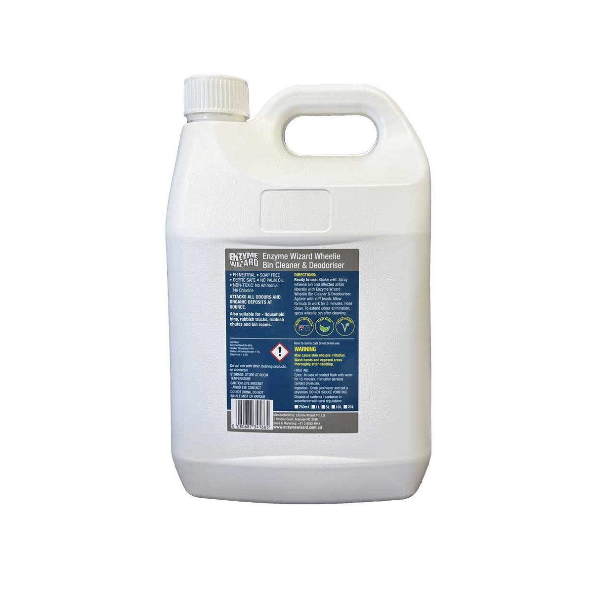 Wheelie Bin Cleaner and Deodoriser Enzyme Wizard 5Lt