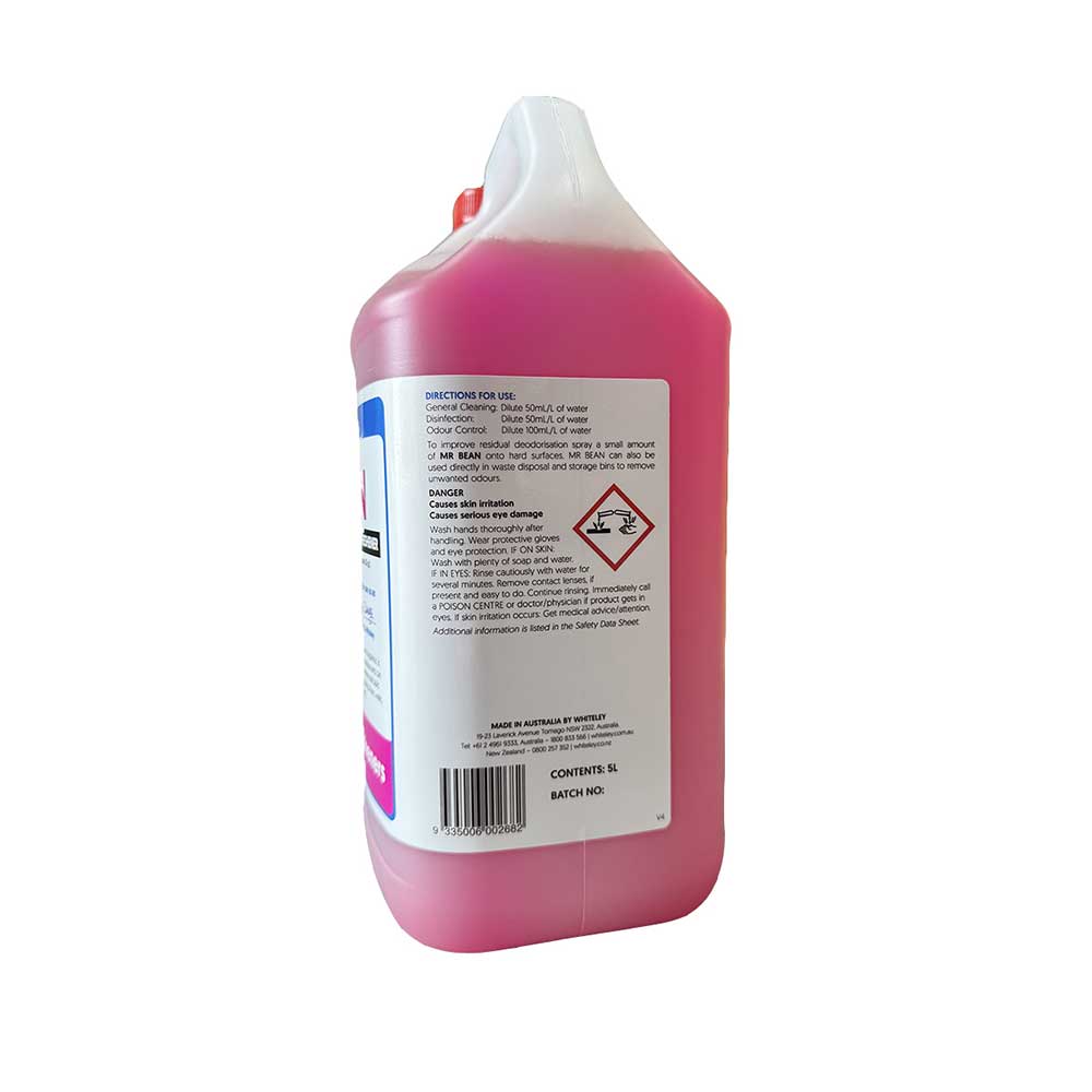 Whiteley Mr Bean Cleaner and Sanitiser with Bubblegum Fragrance 5Lt