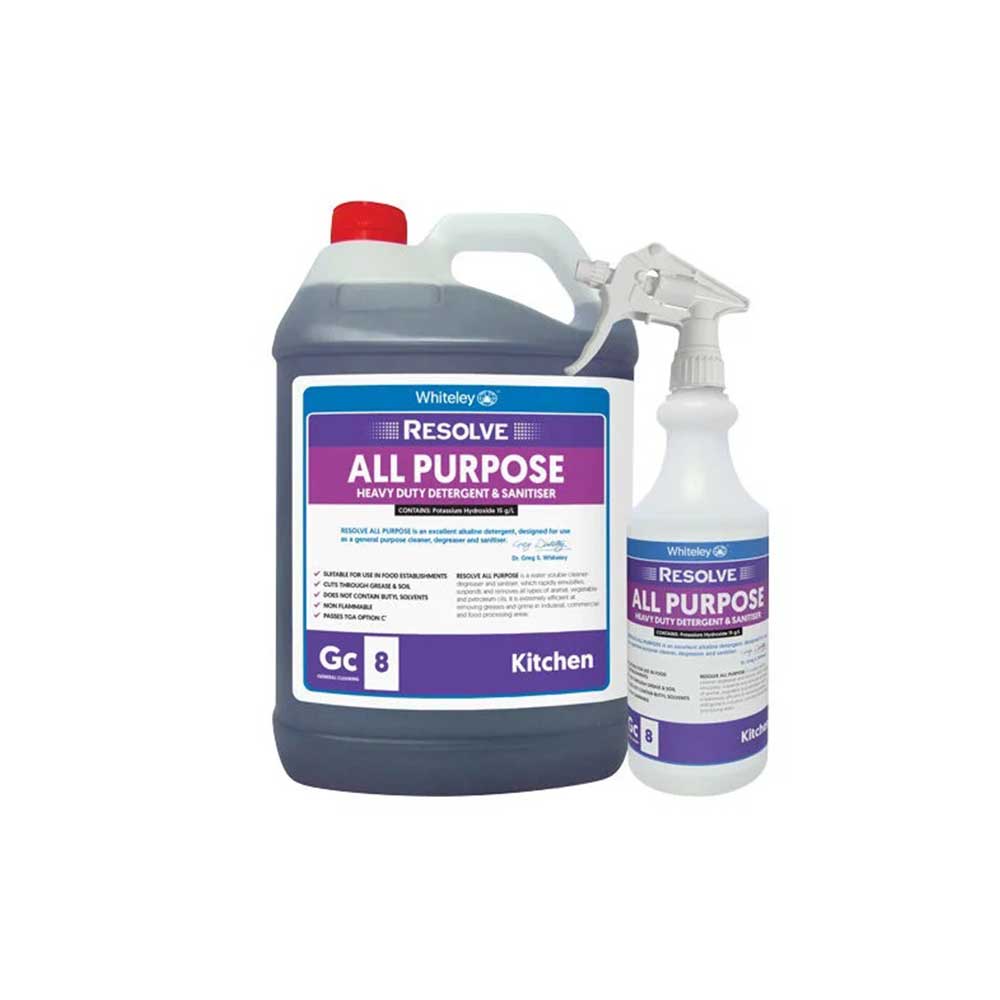 Whiteley Resolve All Purpose Cleaner for Commercial Degreasing 5Lt