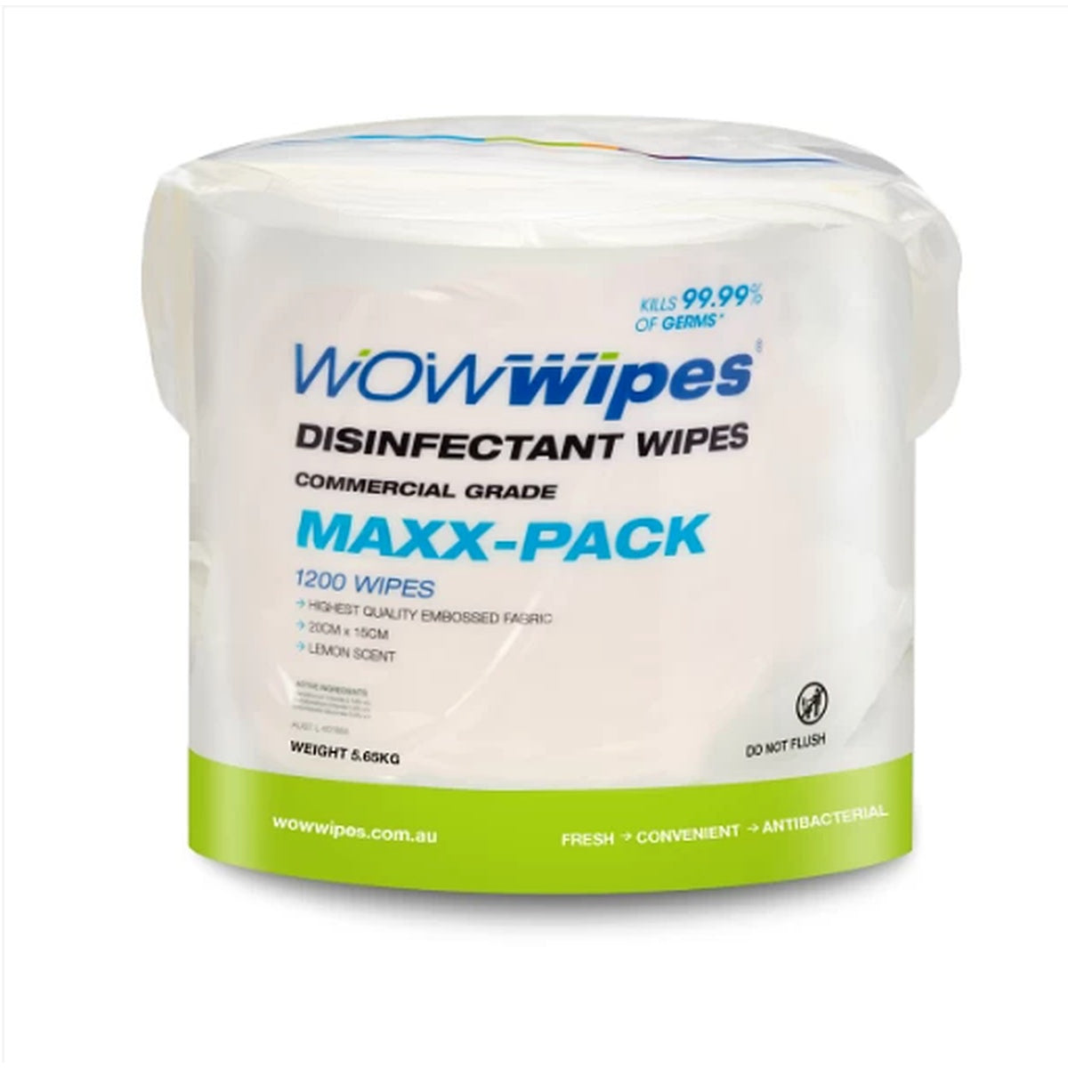 WOW Wipes MAXX-Pack 1200 antibacterial gym wipes refill roll