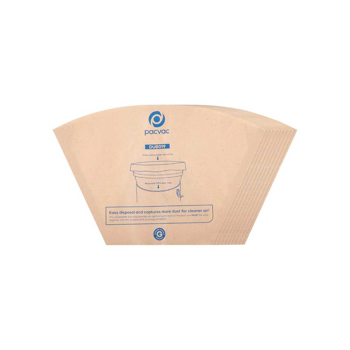 100 x Genuine Pacvac Superpro Disposable Paper Dust Bags