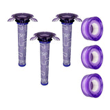 Set of 3 purple star-top pre-filters and 3 HEPA exhaust filters for Dyson Advanced V7 and V8.