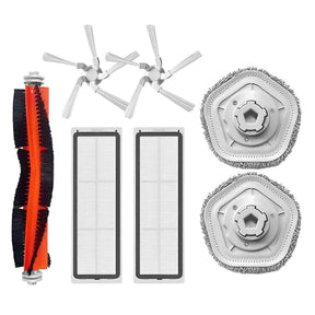 Complete replacement accessories kit for Dreame W10 robot vacuum including roller brush side brushes filters and mop pads.
