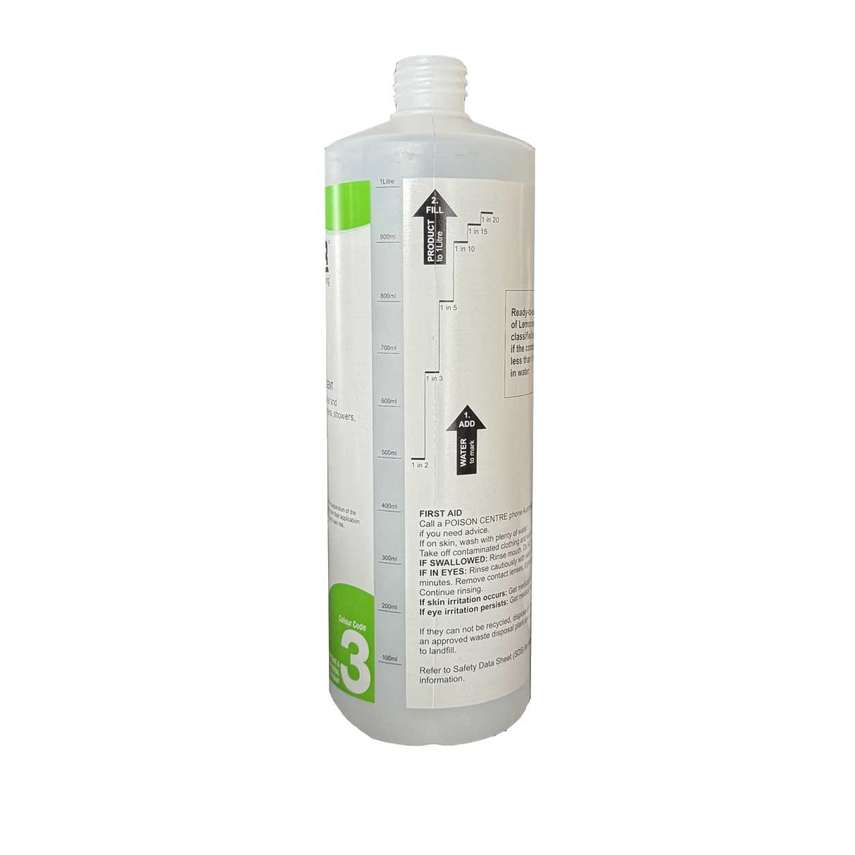 Agar Printed Bottle Lemon 1L for Safe Chemical Labelling