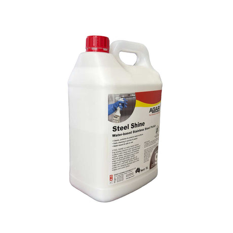 Agar Steel Shine 5L water based metal polish for lift panels and handrails