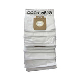 10-pack of Nilfisk synthetic vacuum bags with 7-layer filtration and rubber seal collar